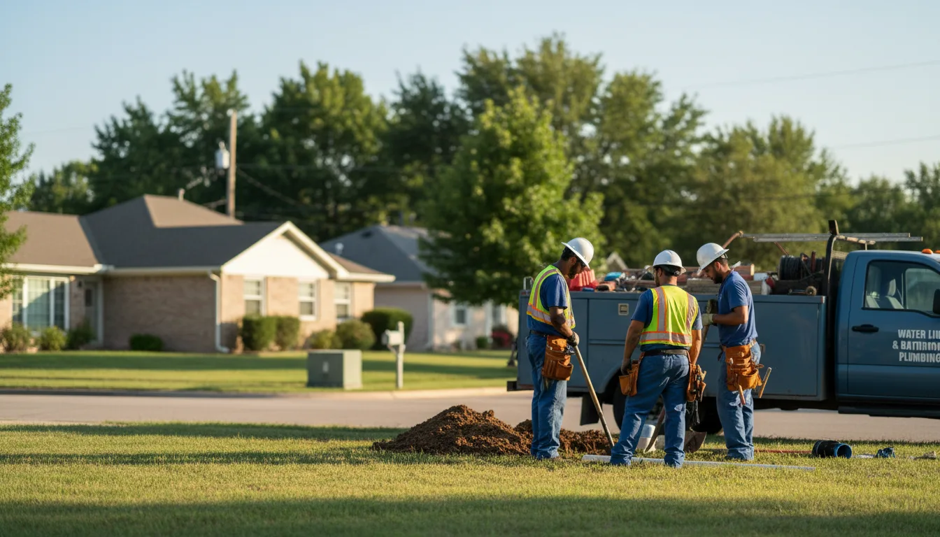 Residential water line and bathroom plumbing service in Huntington, TX